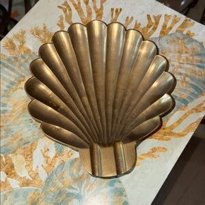Vintage Gold Shell Sculpture Art Deco Design